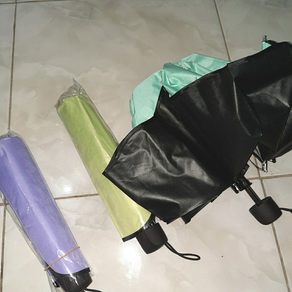 Payung Lipat 3d Magic Umbrella Dimensi Lapisan Hitam Anti Uv - Pink Nd