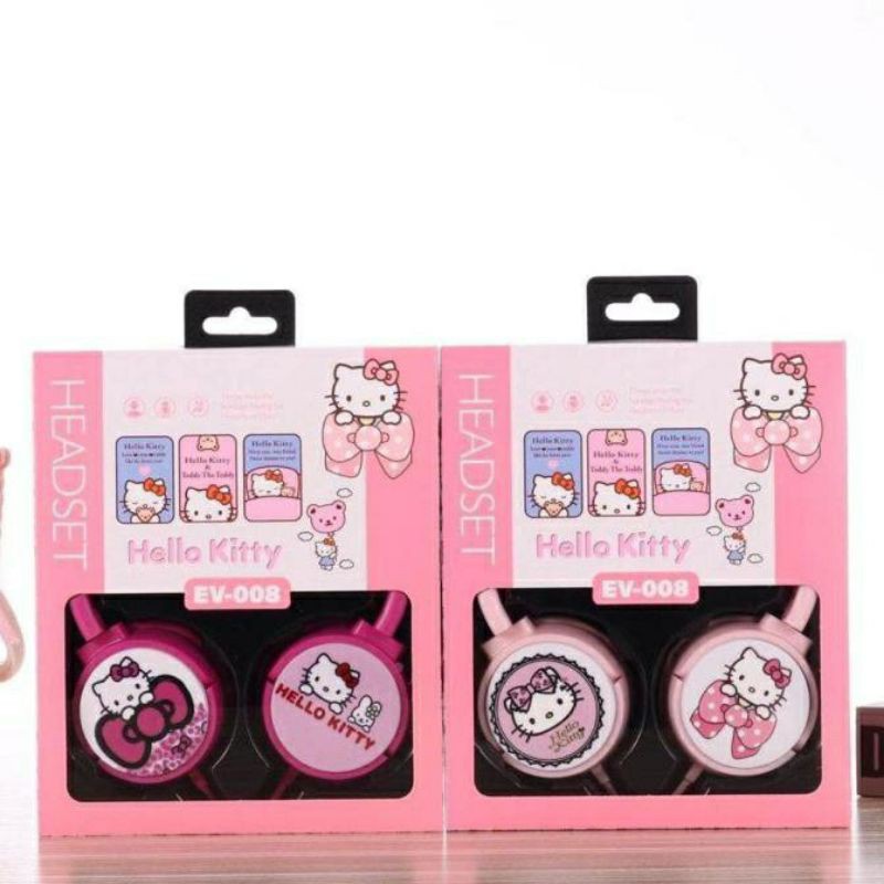 Headphone Karakter Headset HELLO KITTY &amp; DORAEMON  Karakter Lucu