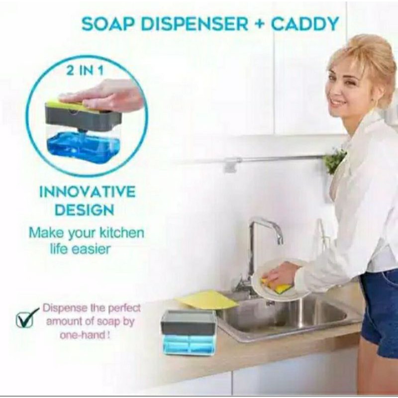 ( KJO ) DISPENSER SABUN CUCI PIRING BUSA SPONGE+CADDY KENZJAYAOLSHOP