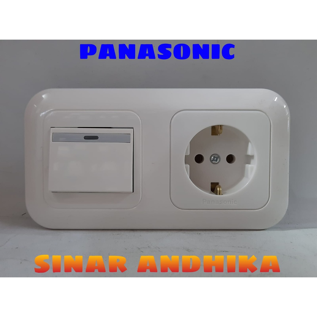 STOP KONTAK NON CP + SAKLAR ENGKEL LEBAR HOTEL INDIKATOR PANASONIC WEJP 11312-7+WEJ 5582
