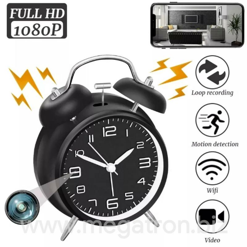 Wifi Spy Camera model Jam Weker - pantau live jarak jauh via Android/iOS