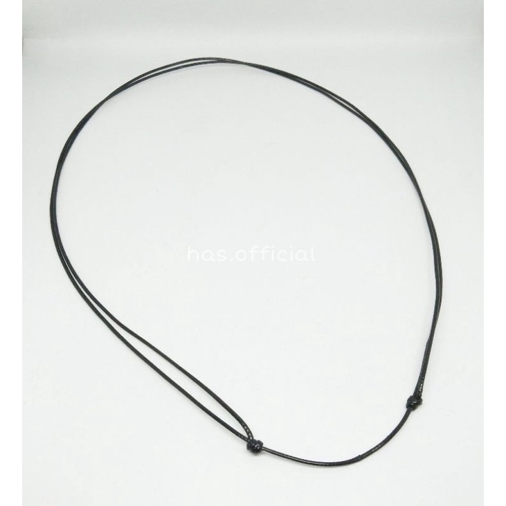 KALUNG PRIA TALI HITAM POLOS SERUT BISA PANJANG PENDEK