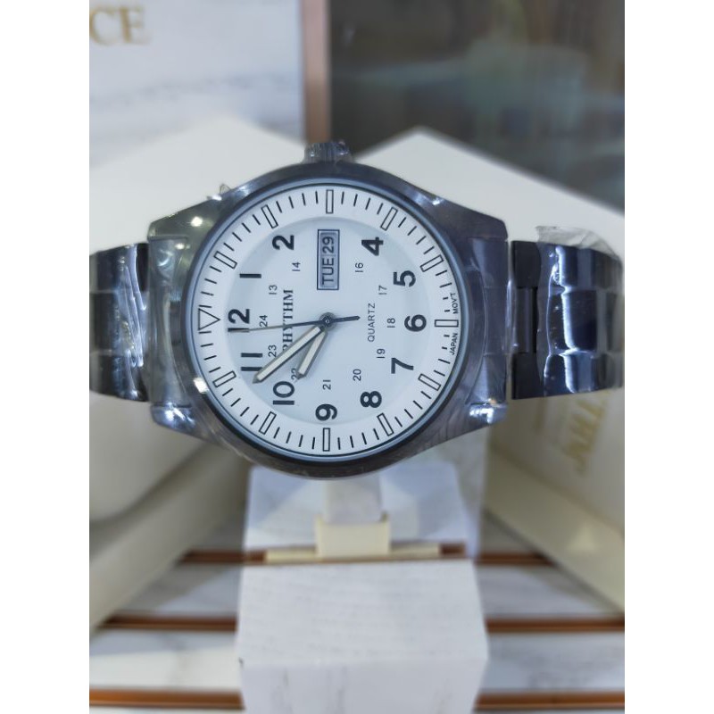 ( ORIGINAL ) Rhythm G1101S05 Jam Tangan Stainless Steel / G 1101 S05