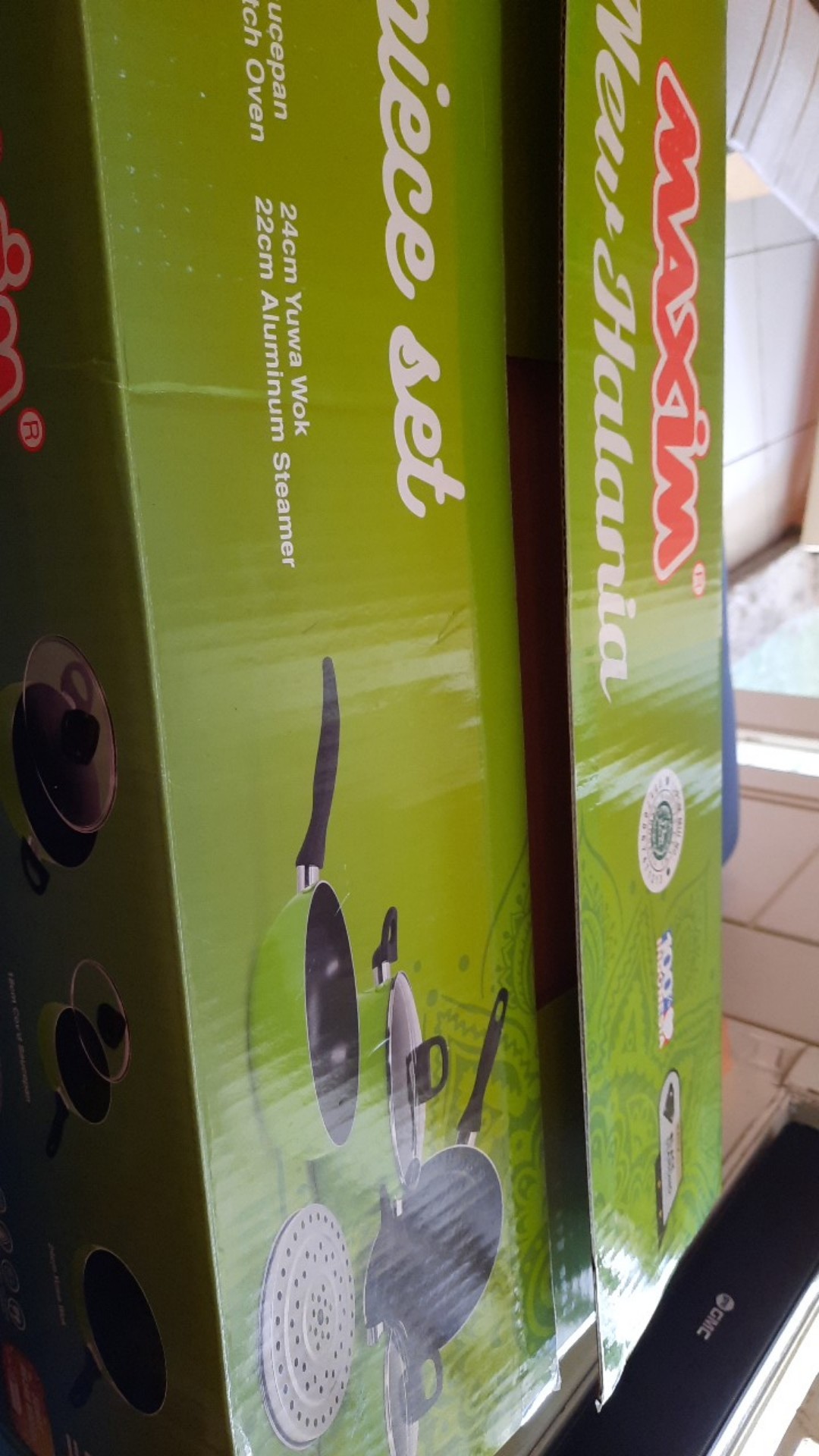 Maxim Halania Wajan Panci Penggorengan Teflon Anti Lengket Wok 32 Cm - Hijau