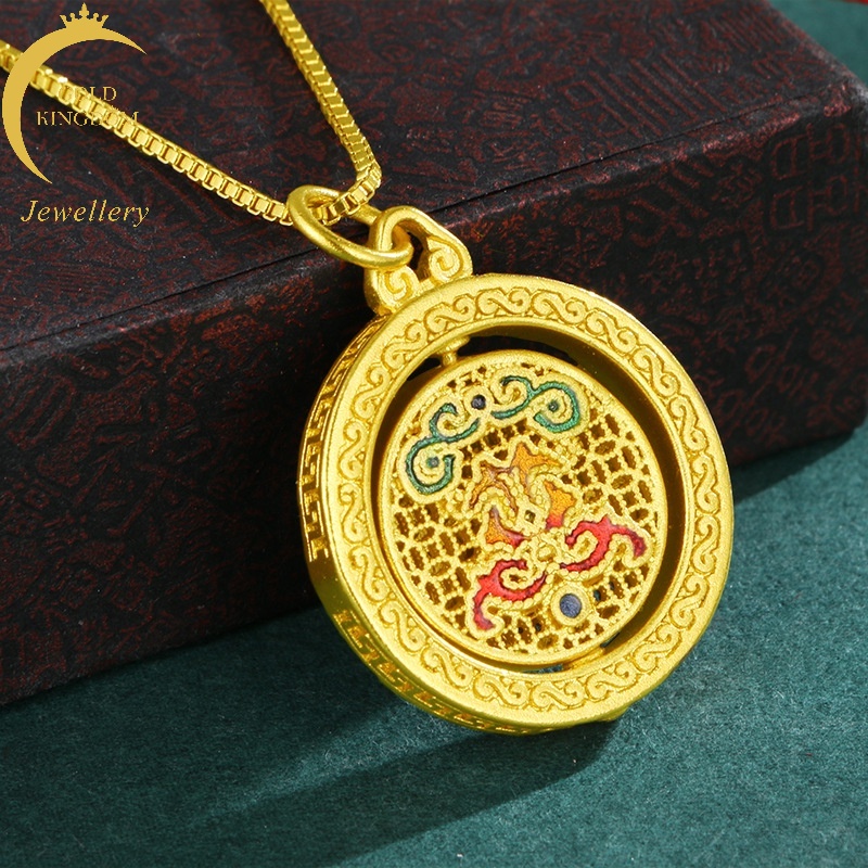 Perhiasan Kalung Liontin Enamel Kuno Warna Emas Untuk Pria Dan Wanita