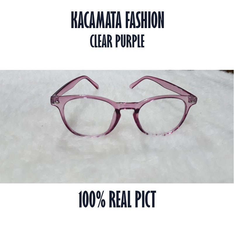 TERBARUU!!!Kacamata Gaya / Kacamata Sporty / Kacamata Santai / Clear Purple / nastushaa