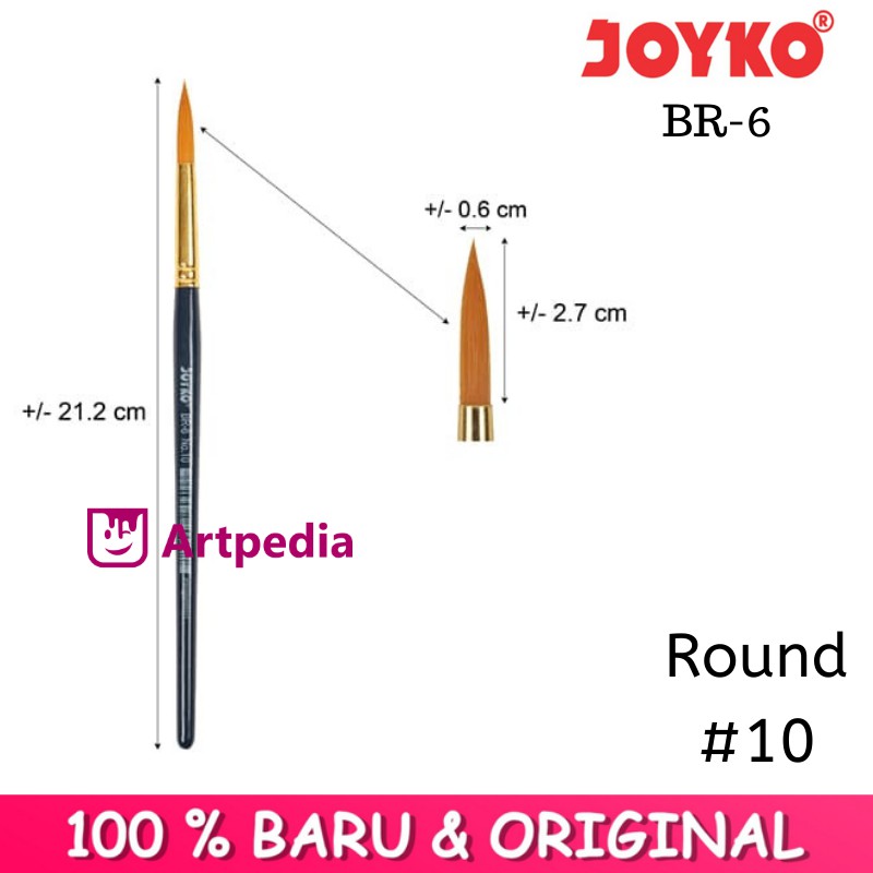 

Kuas Lukis Joyko BR-6 No.10 / Joyko Art Brush Round No.10 / Kuas Joyko