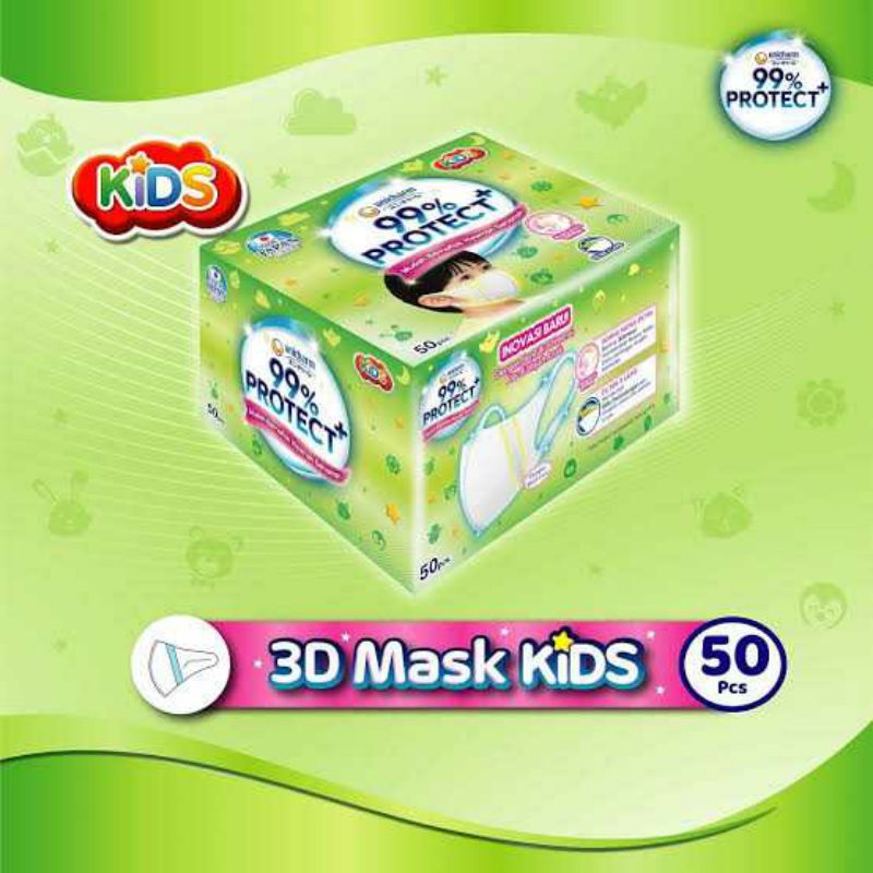 Masker Unicharm 99% Protect+ Kids Mask isi 50