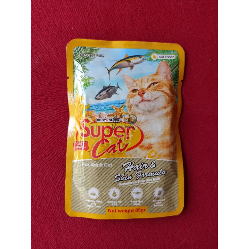 super cat pouch wet food makanan kucing