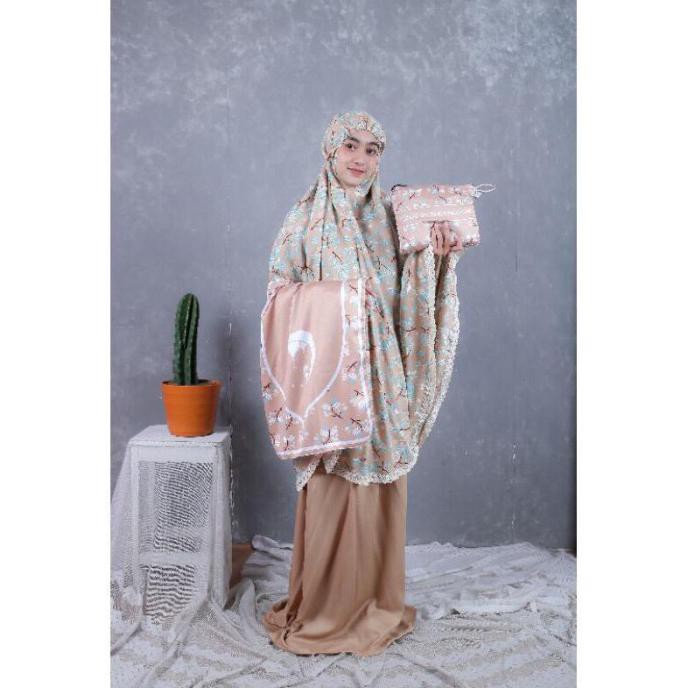 Ori&Terjamin Ndyshop Mukena Set Sajadah Mini Leaf Traveling Mukena Pouch - Milo