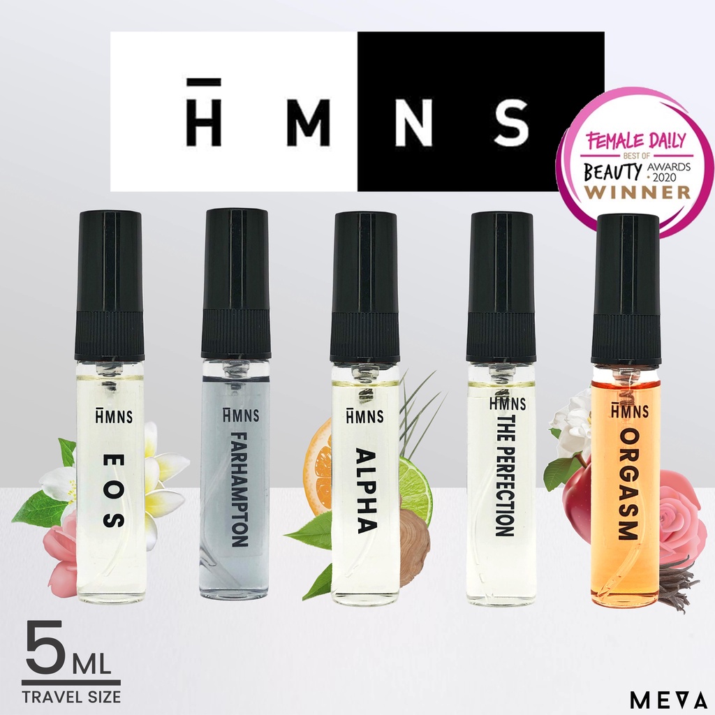 HMNS DECANT PARFUME - 5ML TRAVEL SIZE PARFUM (ORGASM, EOS, ALPHA, FARHAMPTON, THE PERFECTION)