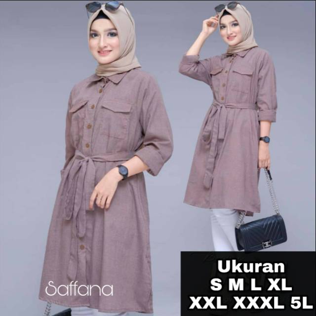 Saffana Tunik Big Size Ukuran Size S M L XL 2XL 3XL 4XL XXL XXXL  XXXXL 2L 3L 4L 5L  Dress Wanita Jumbo Gamis Big Size Baju Korea Over Size