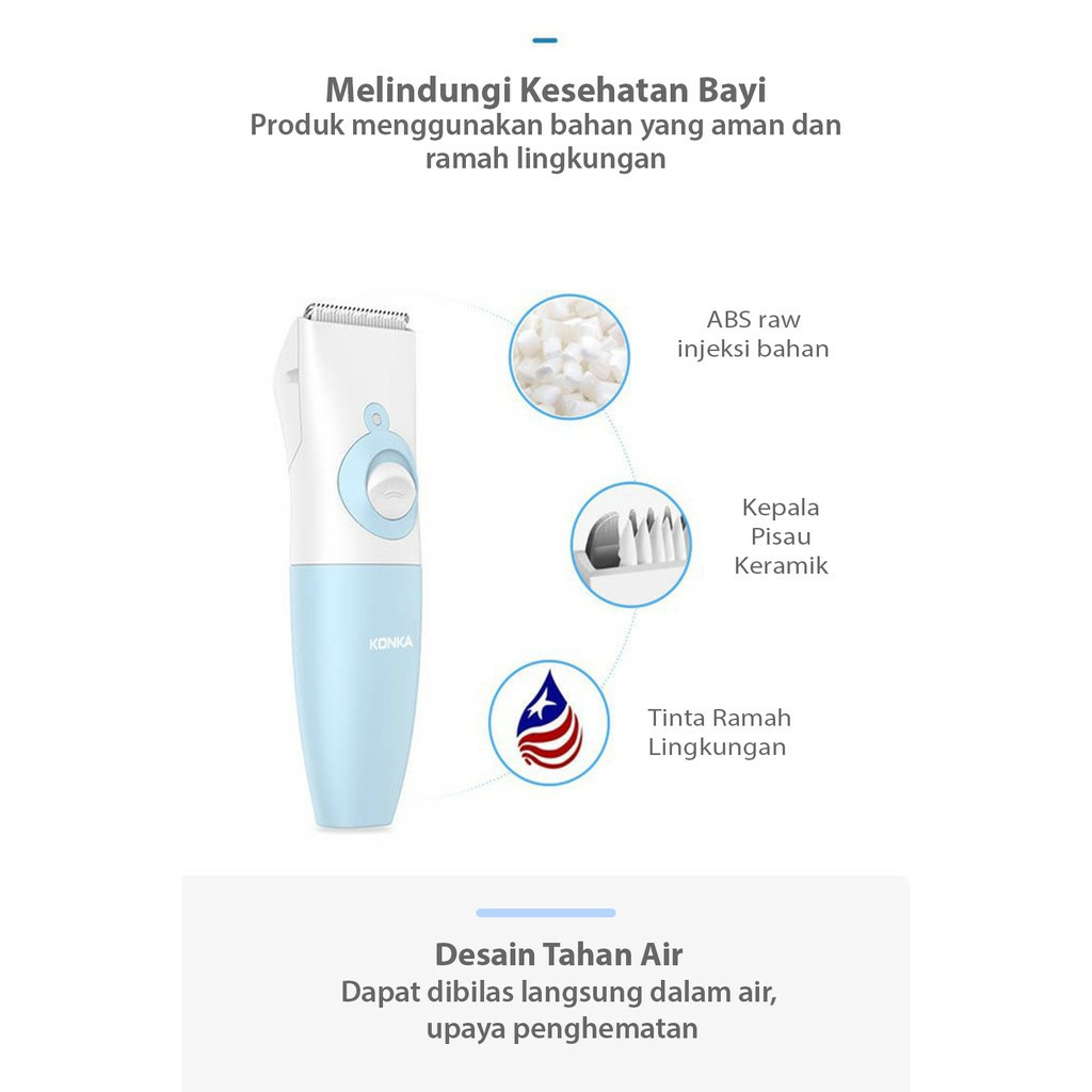 Konka baby hair clipper anak bayi mesin alat pencukur rambut kumis jenggot elektrik portable