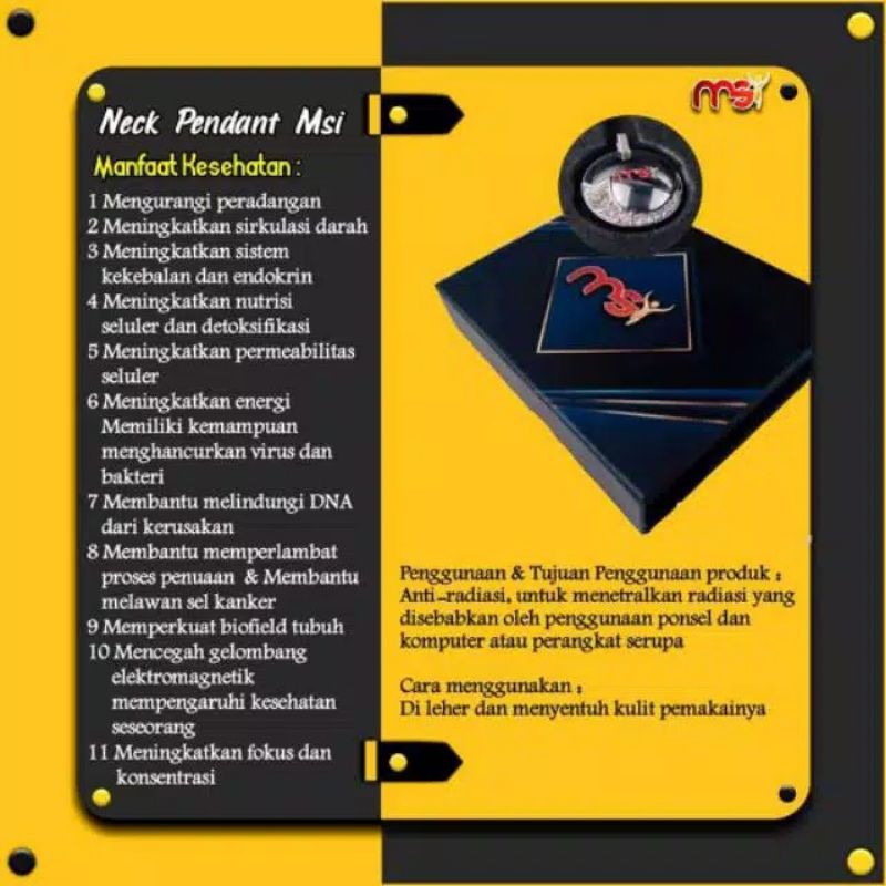 Kalung Kesehatan NECK PENDANT original MSI
