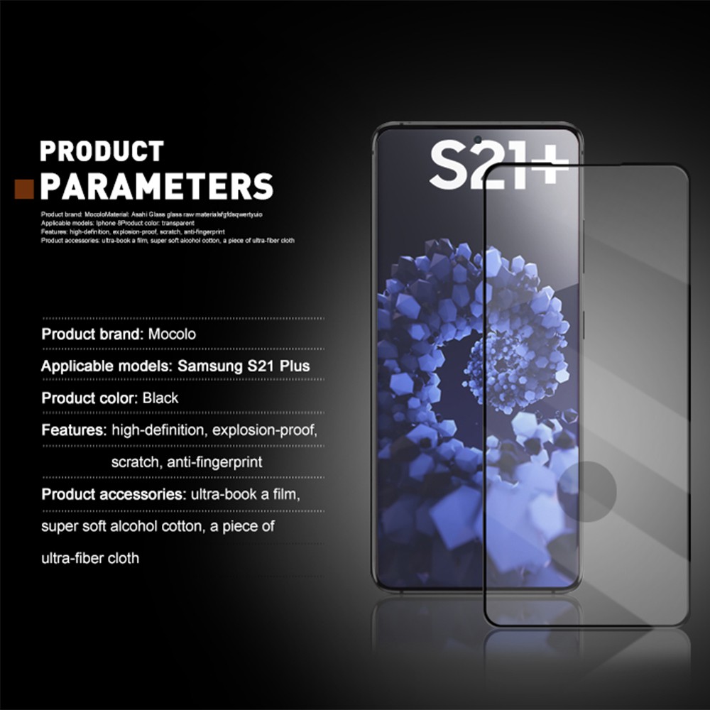 Tempered Glass Samsung Galaxy S21 Ultra Plus Mocolo 3D Full Cover