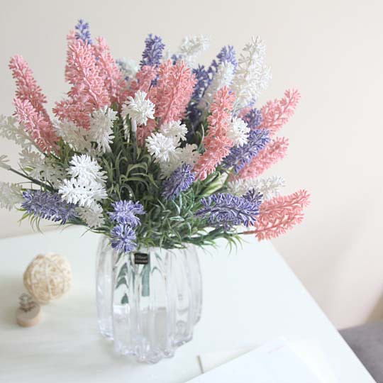AF08 Bunga Plastik / Artificial Flower Lavender Snowy Import Dekorasi
