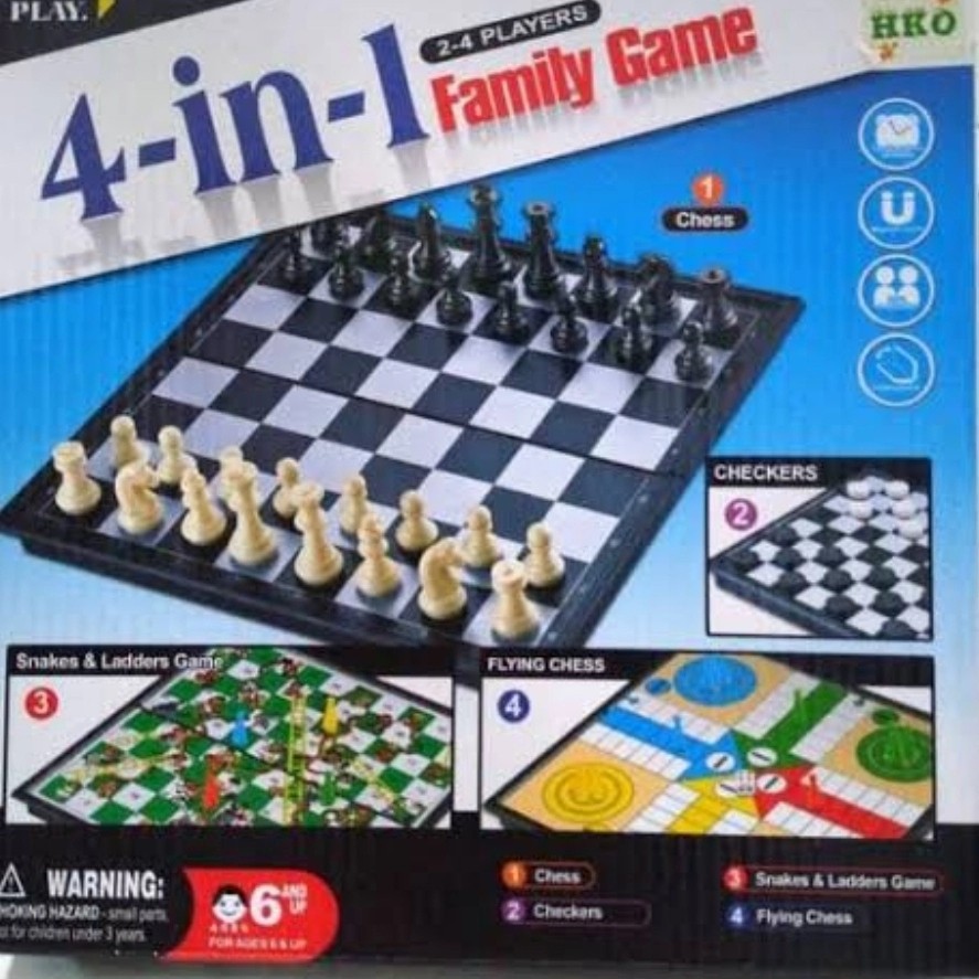 4 in1 Game / Family Boards Games / Board Game Keluarga / Catur / Ludo
