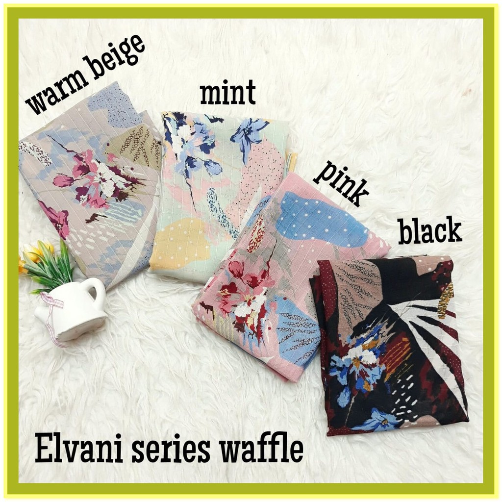 ELVANI SERIES/HIJAB SEGIEMPAT/JILBAB SEGI EMPAT/KERUDUNG SEGI4/SQUARE MOTIF ABSTRAK/POLYCOTTON