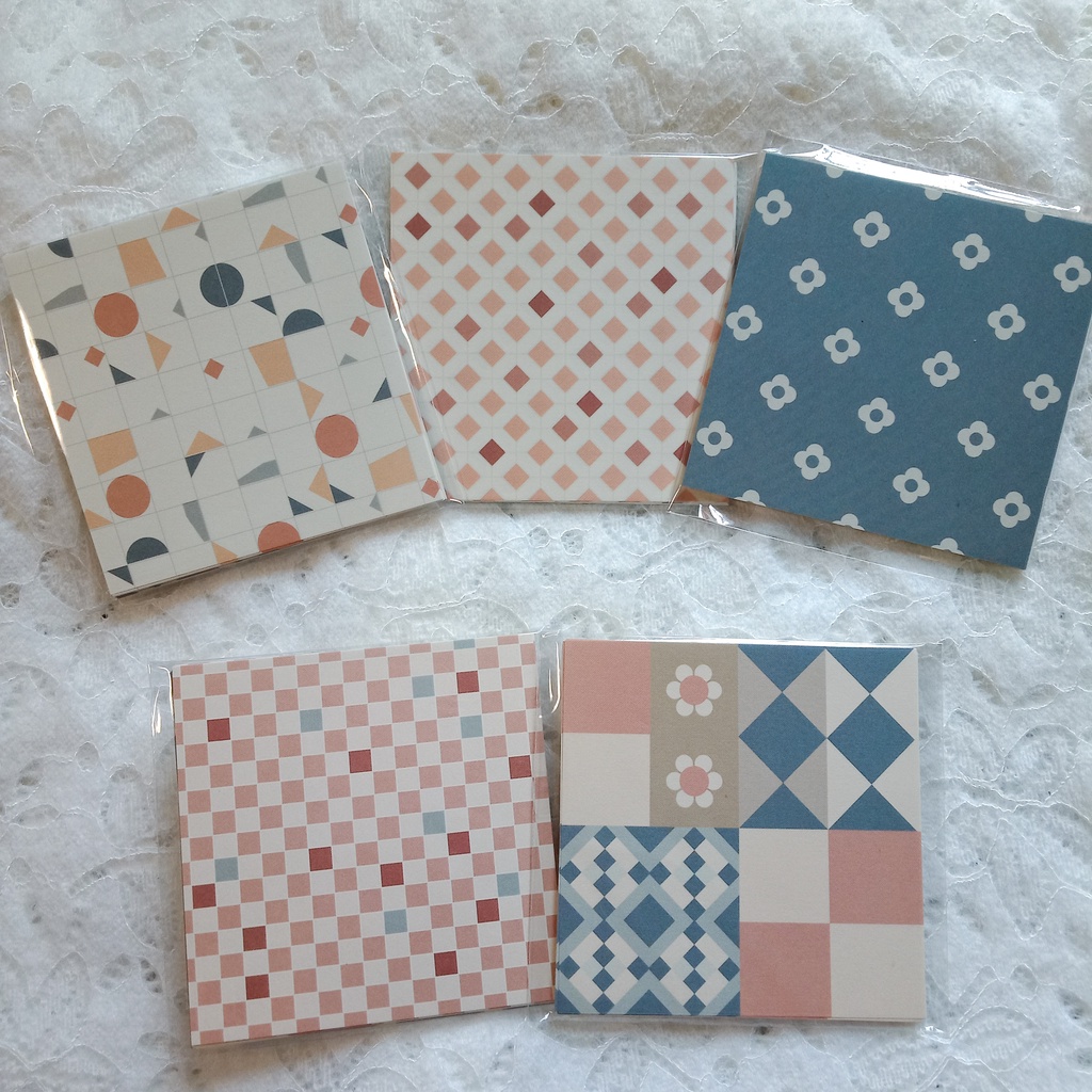 

NOTEPAD MEMOCARD MEMO POST IT VINTAGE MOTIF GEOMETRI UNTUK DIY, JOURNAL, DIARY, SCRAPBOOK