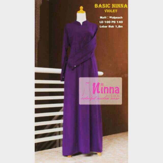Gamis Polos Wolfis Syari - Violet