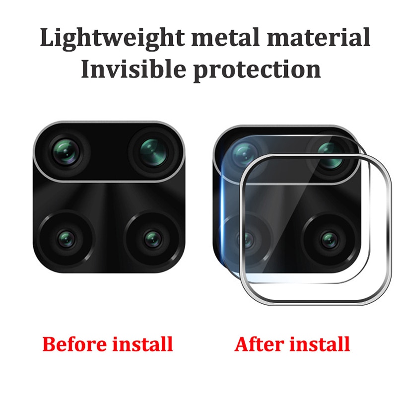 2 In 1 Back Camera Lens Tempered Glass Film for Xiaomi Redmi Note 9 Pro Max 9s Cover Metal Ring Protector