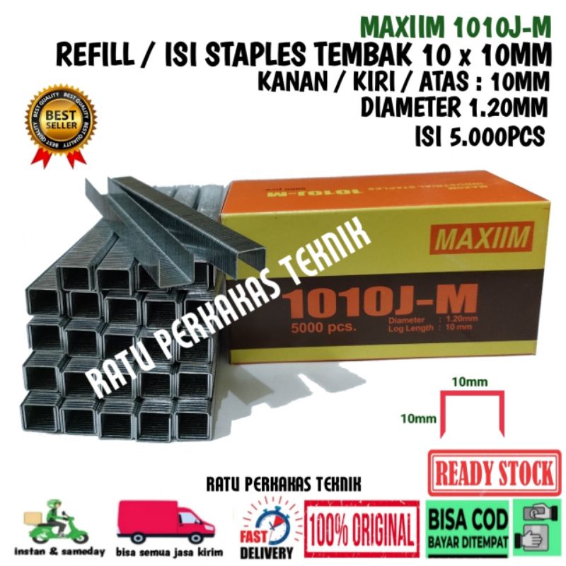 ISI STAPLES TEMBAK / ISI ULANG STEPLES 10MM STAPLES 10 MM / REFILL STAPLES 1010J MURAH AIR STAPLER