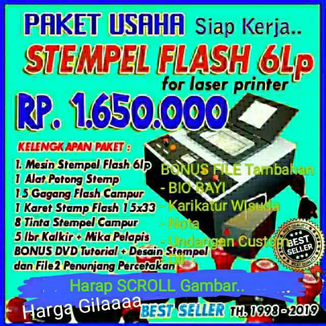 PROMO Usaha Mesin Stempel Flash 6 Lampu / STEMPEL WARNA Penyedot Debu Cuan  (paket lengkap usaha ste