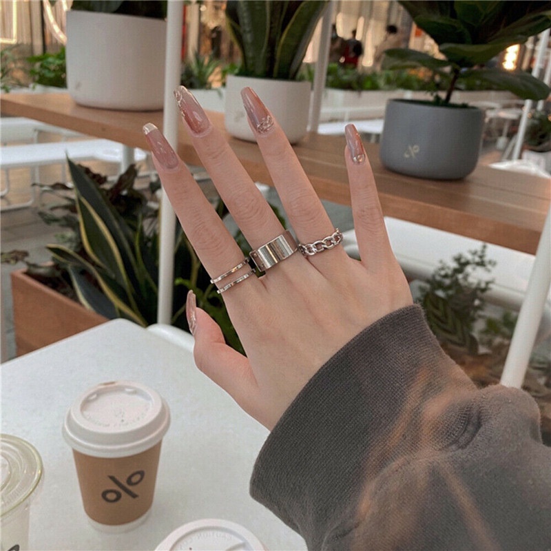 Cincin Rantai Adjustable Gaya Korea Untuk Wanita