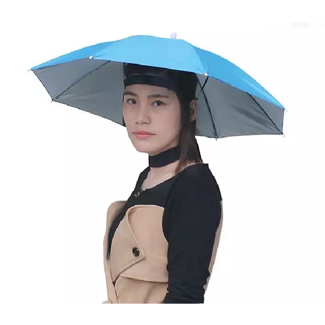 Payung Topi - Topi Payung Mancing Hiking Camping Gunung - Payung Kepala Hat Umbrella Besar 60 cm