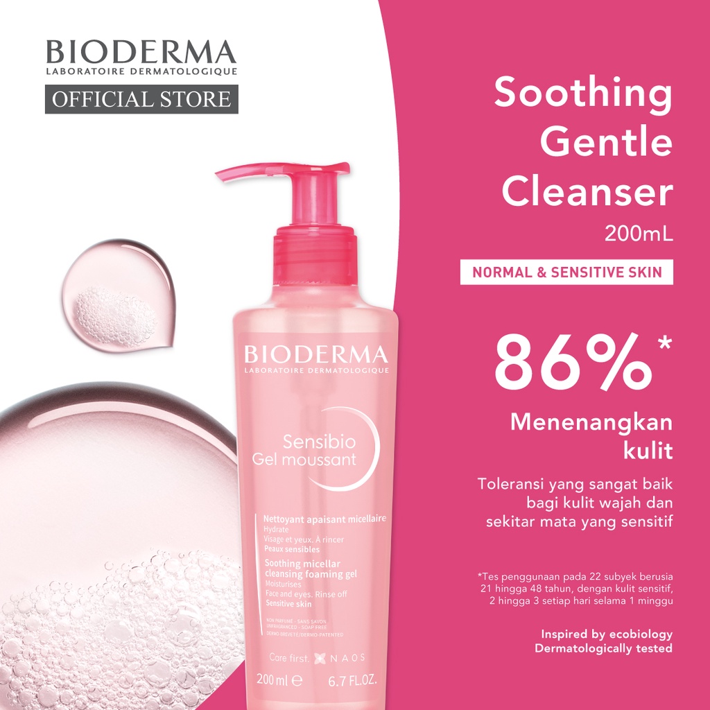 Bioderma Sensibio Gel Moussant 200 ml – Facial Wash untuk Semua Jenis Kulit / Kulit Sensitif