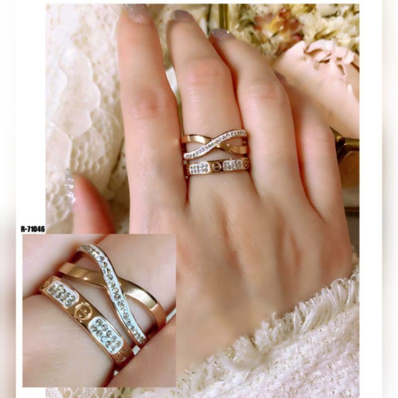Cincin Titanium Asli Ring Stainless steel Premium Quality Anti karat anti alergi 92