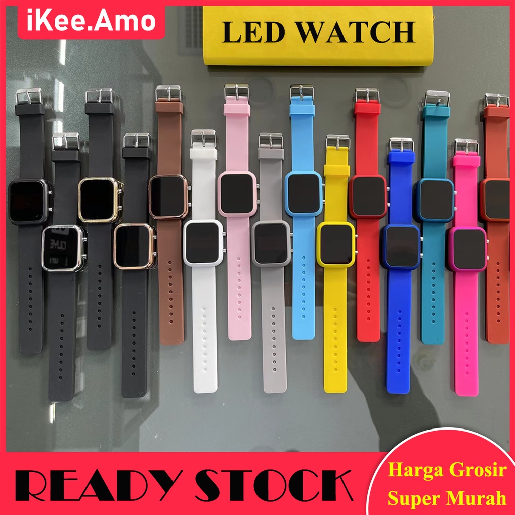 LED Watch Digital Rubber Strap Jam Tangan Wanita