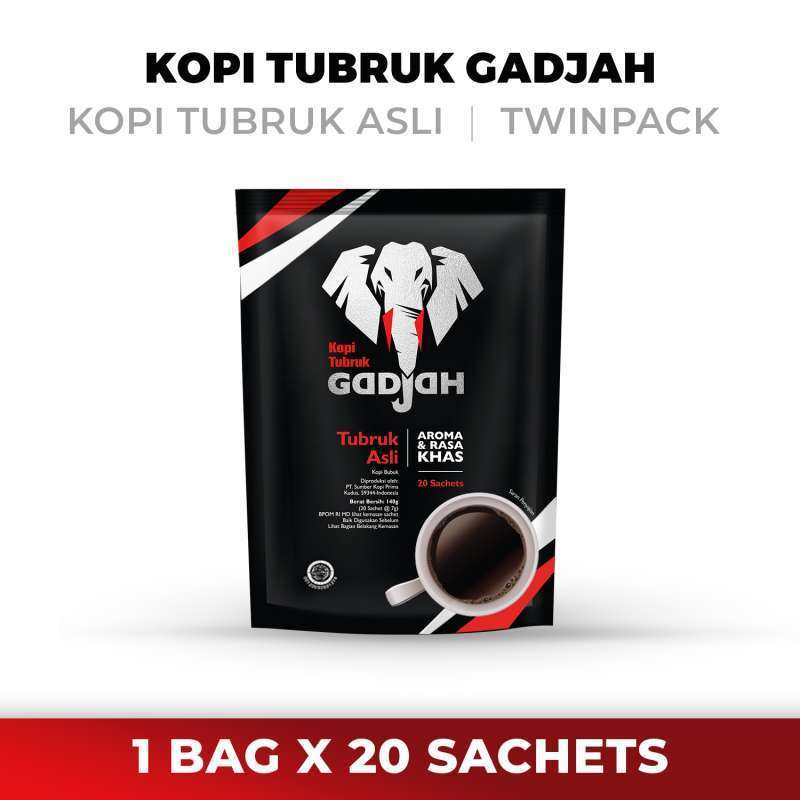 

GADJAH Kopi Tubruk Asli Twin Pack isi 20 Sachet