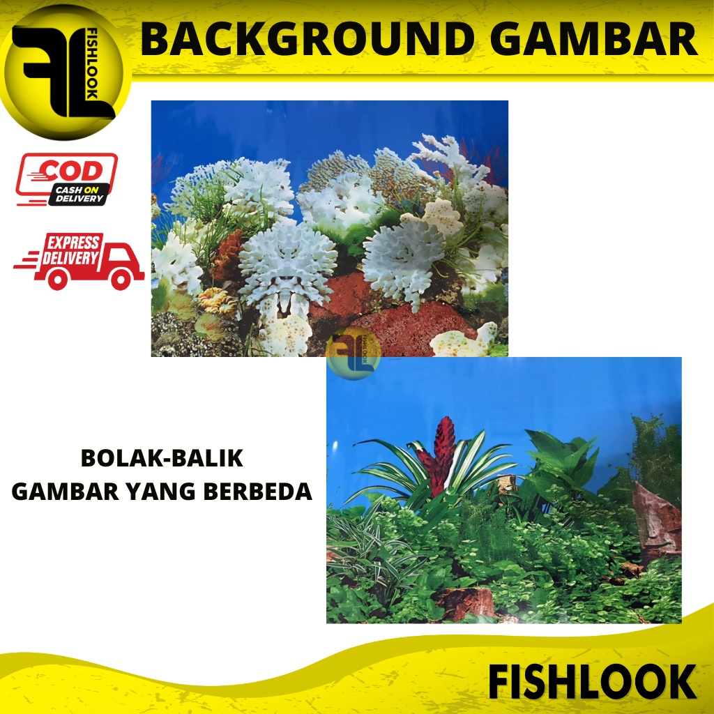 Background Gambar Latar Akuarium 40 - 60 CM Aquascape Hiasan PERMETER