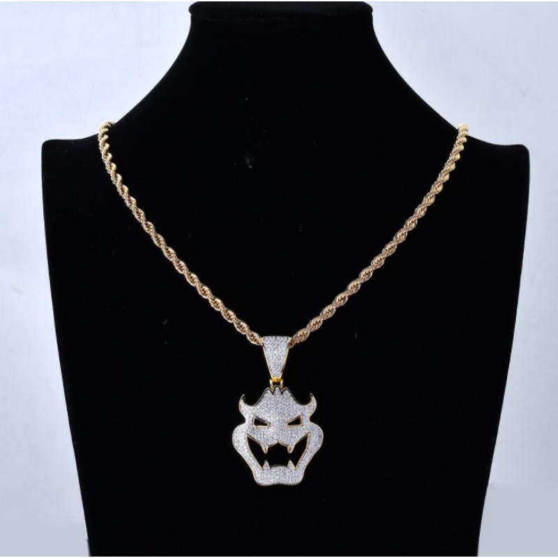 Kalung Rantai Liontin Topeng monster vampire Aksen zircon Gaya hip hop Eropa / Amerika Untuk Wanita