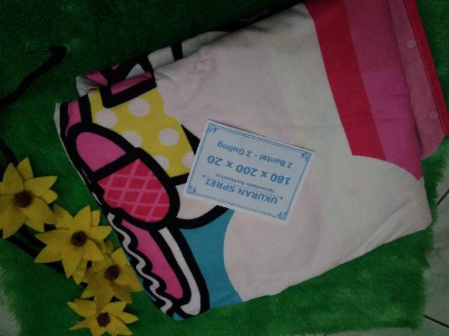 Sprei Karakter Kartun Anak Hellokitty Hk Hello Kitty 120x200 160x200 180x200 Single Queen King Size