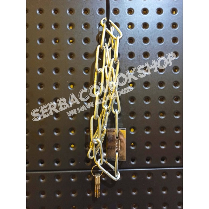 Gembok Rantai 50x90 cm Besi 6 mm Chain Lock Tebal Pengaman Serbaguna