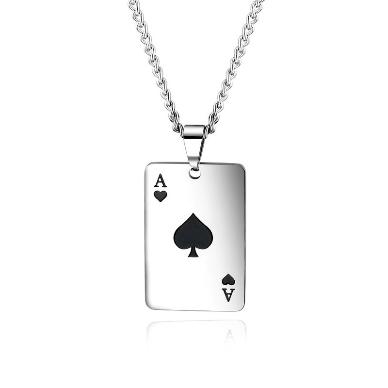 Kalung Liontin Poker Gaya Hip Hop Eropa Dan Amerika