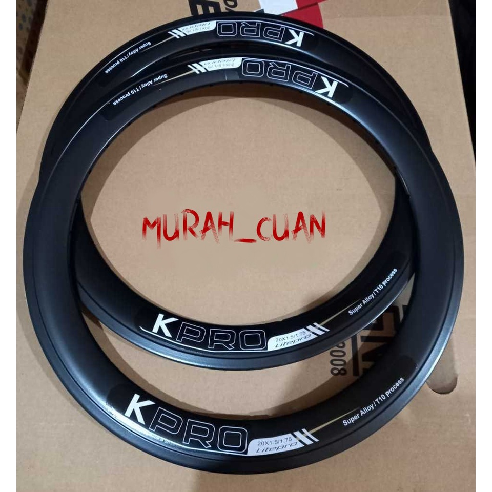 Velg Rims sepeda lipat Litepro 20 inch murni 406 28h & 32h