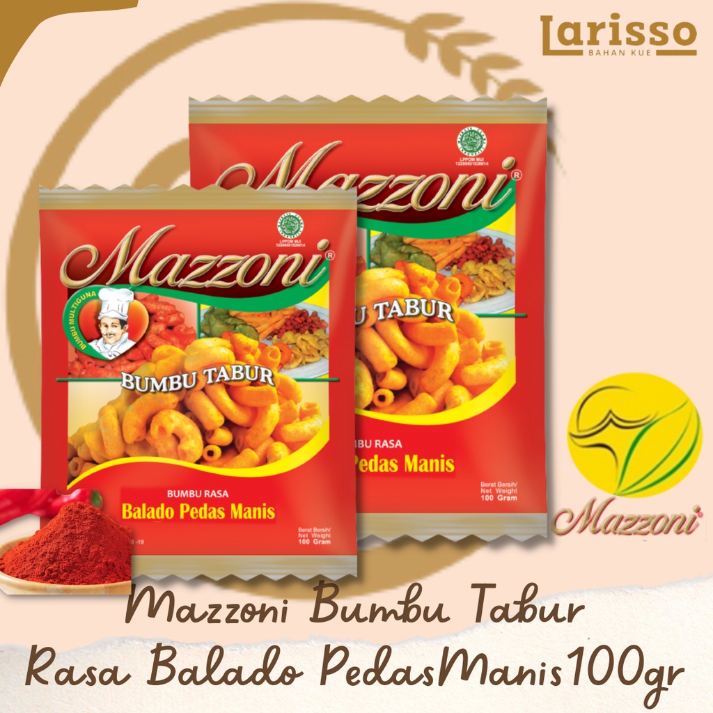 

MAZZONI BUMBU TABUR 100GR BALADO PEDAS MANIS