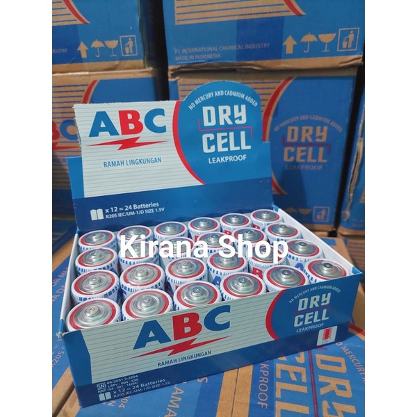 Baterai ABC Biru Besar isi 24 pcs / R20 / D / original