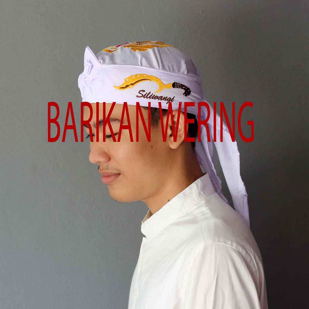 Blangkon iket bendo peci topi tradisional khas sunda bordir kujang siliwangi