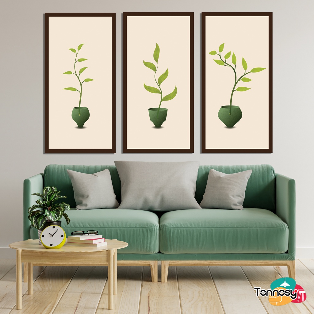 TENNESY HIASAN DINDING TANAMAN POT DAUN BUNGA WALL DECOR 15x30CM PAJANGAN KAYU POSTER DEKORASI DINDING KAMAR TIDUR RUMAH