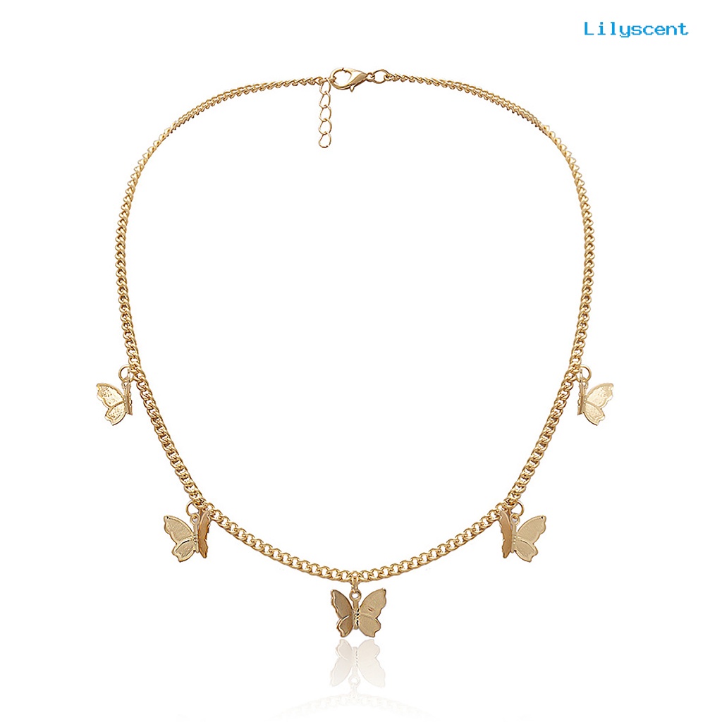 Kalung Rantai Adjustable Bahan Alloy Dengan 5 Liontin Untuk Kencan