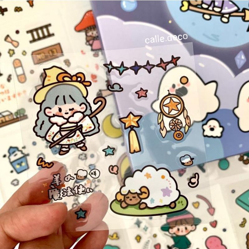 

Cute Girl Magical Sticker Deco PVC / Mini Sticker Cute / Stiker Tumblr Aesthetic / Stiker HP/ Stiker DIY Jurnal (Random)