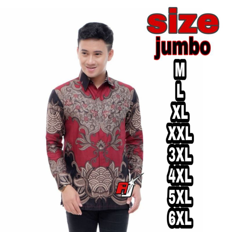 KEMEJA BATIK LENGAN PANJANG SIZE M L XL XXL XXXL