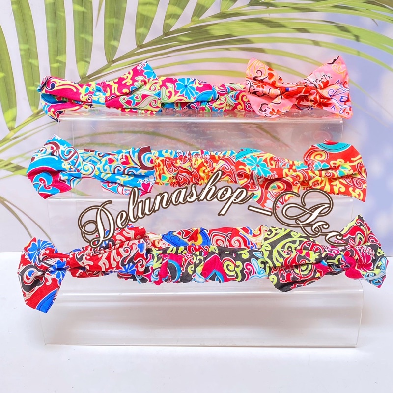 DELUNASHOP_ACC Bandana Scrunchie baby 0 - 3 thn Bandana Bayi Kerut Bandana Baby Bandana karet pita Anak Viral motif batik