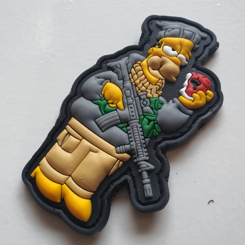 patch rubber pvc timbul/patch rubber logo the simpsons army sniper 3D/tempelan emblem velcro