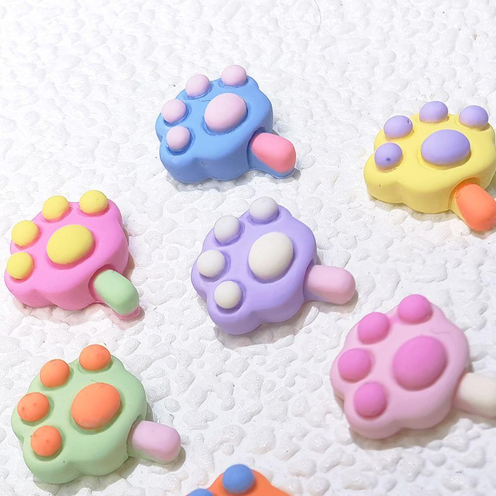 AUGUSTINA Agustina Cat Claw Nail charms Cute Kawaii Resin Flatback Dekorasi Telepon DIY Perlengkapan Kerajinan Manikur Aksesoris