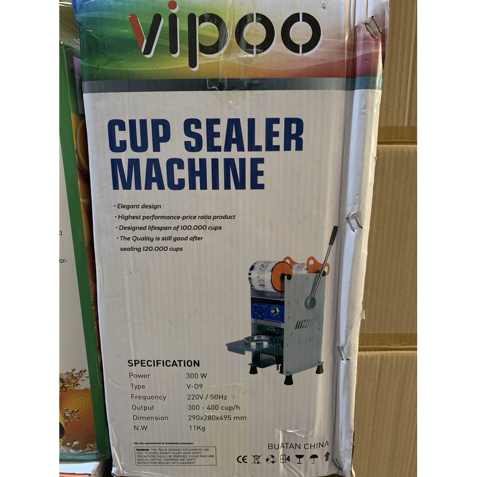 Vipoo Cup Sealer Machine V-D9 / Mesin Penyegel Gelas Minuman 12oz sampai 22oz